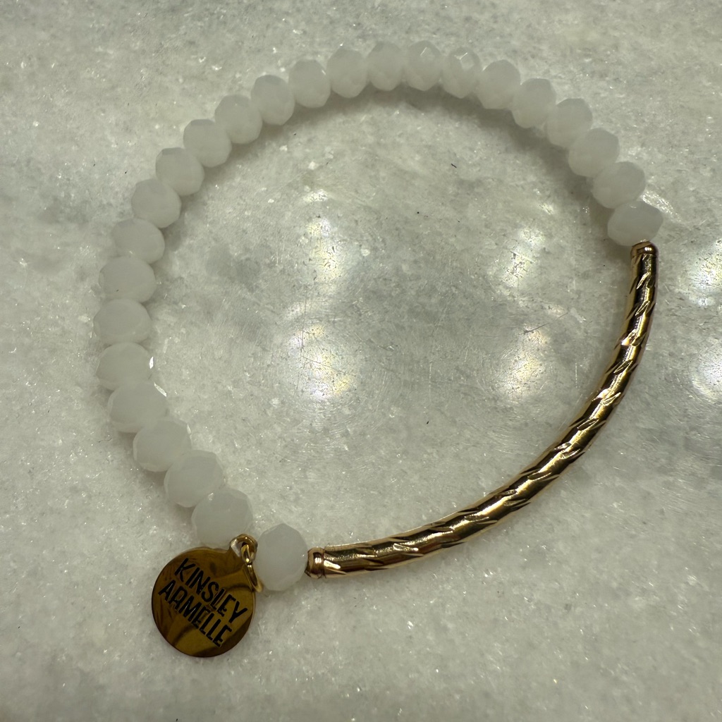 Kinsley Armelle Shimmer - White And Gold Bracelet